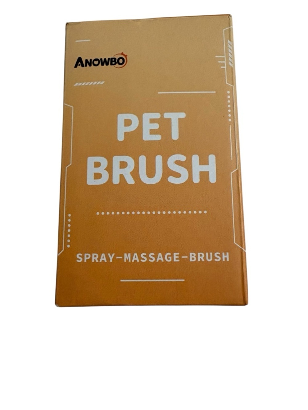 ANOWBO Pet Cat Steam Grooming Brush. USB Spray Massage Brush. Orange and green.